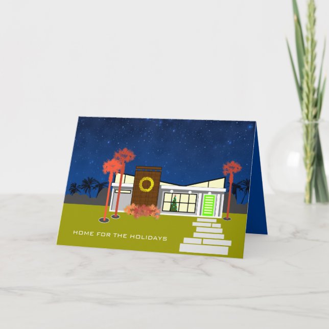 Tarjeta Festiva Navidades - Hogar para vacaciones (Anverso)