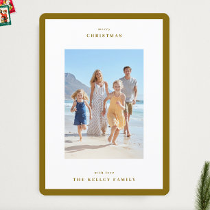 Tarjeta Festiva Navidades Hoja de Invierno Foto mínima de marco si
