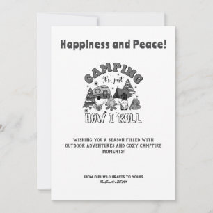 Tarjeta Festiva Navidades Holiday Camper Outdoor Adventure Black