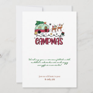 Tarjeta Festiva Navidades Holiday Camper Trailer Aventura al aire 
