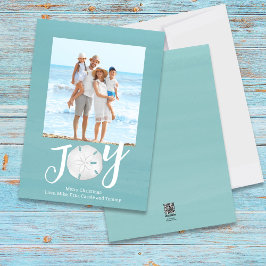 Tarjeta Festiva Navidades Holiday Joy Photo Simple Trendy Beach
