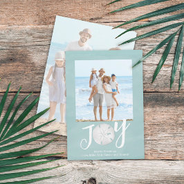 Tarjeta Festiva Navidades Holiday Joy Simple Trendy Beach 2 Foto
