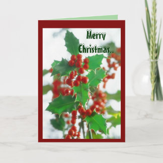 Tarjeta Festiva Navidades Holly Berry