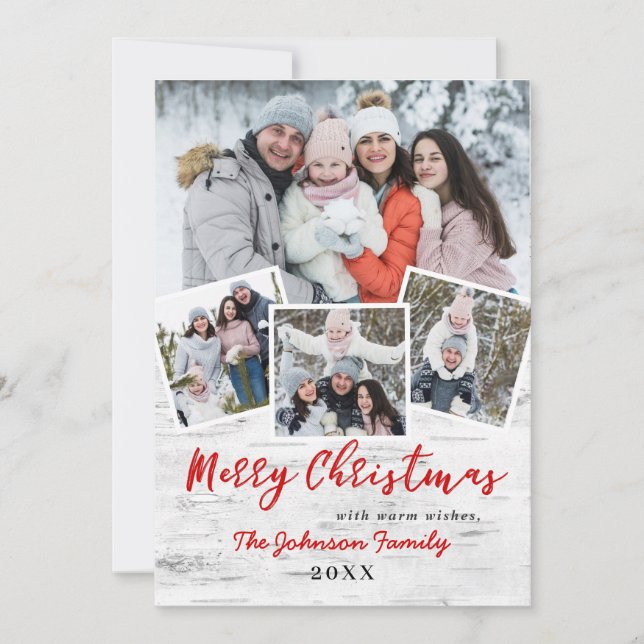 Tarjeta Festiva Navidades Holly Berry Birch 4 FHOTO Bark Greet (Anverso)