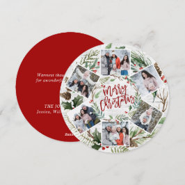 Tarjeta Festiva Navidades Holly Berry Birch Bark 6 Saludo FOTOGRÁF