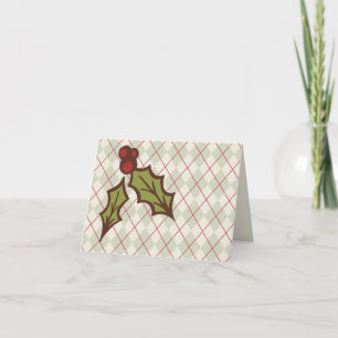 Tarjeta Festiva Navidades Holly Card