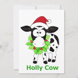 Tarjeta Festiva Navidades Holly Cow