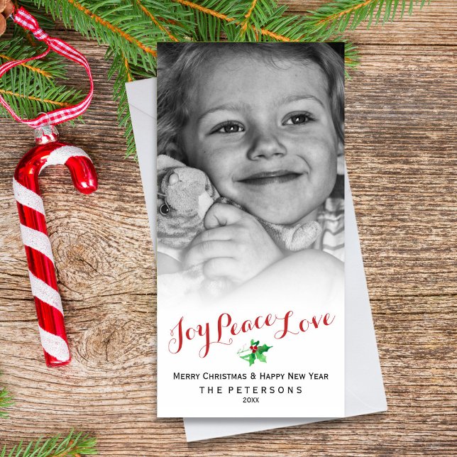 Tarjeta Festiva Navidades Holly Joy Paz Amor Guión Personalizado F (Subido por el creador)