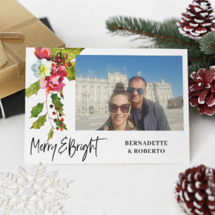 Tarjeta Festiva Navidades horizontales fotográficos planos