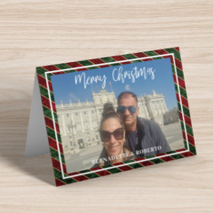 Tarjeta Festiva Navidades horizontales fotográficos planos