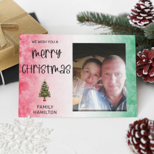 Tarjeta Festiva Navidades horizontales fotográficos planos