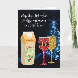 Tarjeta Festiva Navidades huevo de espíritu y goblets de Navidades