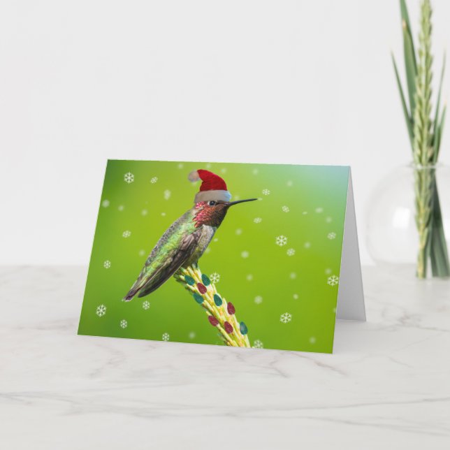 Tarjeta Festiva Navidades Hummingbird (Anverso)
