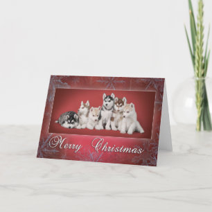 Tarjeta Festiva Navidades Husky