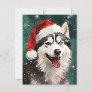 Tarjeta Festiva Navidades Husky pinchan arte