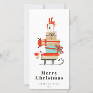 Tarjeta Festiva Navidades Ilustrados Modernos De Mediados Del Sigl
