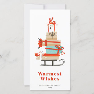 Tarjeta Festiva Navidades Ilustrados Modernos De Mediados Del Sigl