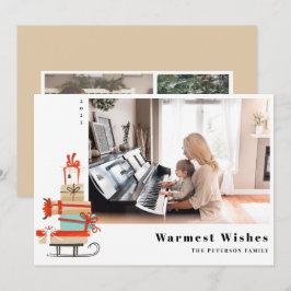 Tarjeta Festiva Navidades Ilustrados Modernos De Mediados Del Sigl