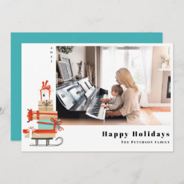 Tarjeta Festiva Navidades Ilustrados Modernos De Mediados Del Sigl