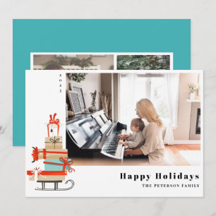 Tarjeta Festiva Navidades Ilustrados Modernos De Mediados Del Sigl