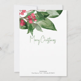 Tarjeta Festiva Navidades impresas Stationery Holiday Botanicals