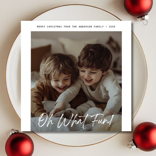 Tarjeta Festiva Navidades infantiles modernos foto Oh Qué divertid (Subido por el creador)