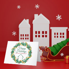 Tarjeta Festiva Navidades inmobiliarios elegante Personalizado de 