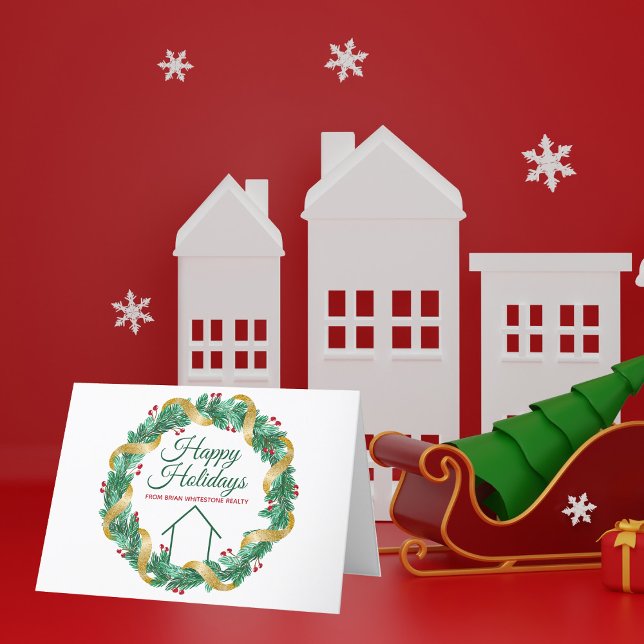 Tarjeta Festiva Navidades inmobiliarios elegante Personalizado de  (Subido por el creador)