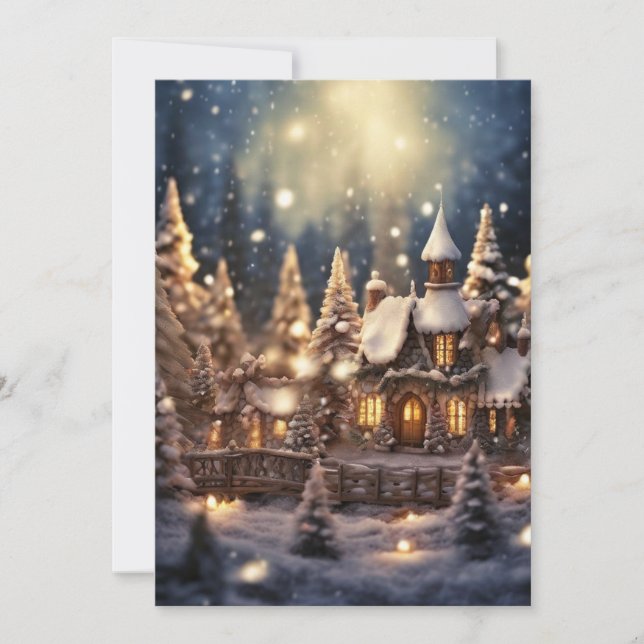 Tarjeta Festiva Navidades inspirados Castillo de hadas (Anverso)
