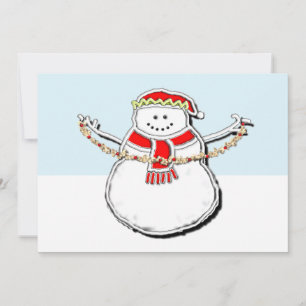 Tarjeta Festiva Navidades inteligentes Snowman