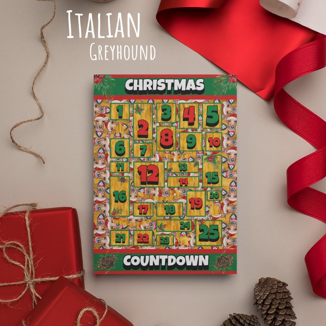 Tarjeta Festiva Navidades italianos de cuenta regresiva de perros  (Subido por el creador)