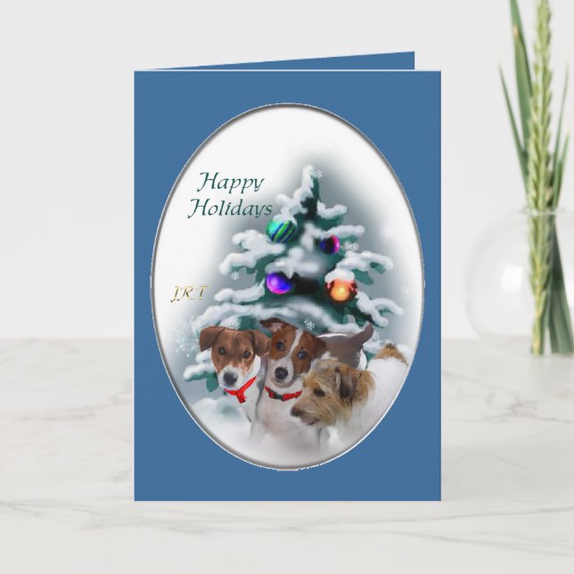 Tarjeta Festiva Navidades Jack Russell Terrier (Anverso)