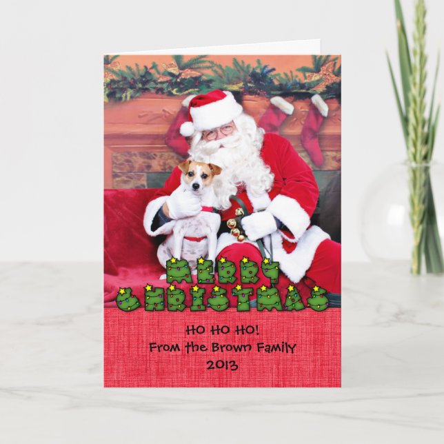 Tarjeta Festiva Navidades - Jack Russell - Trey (Anverso)