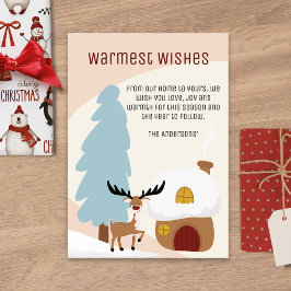 Tarjeta Festiva Navidades japoneses de Modern Winter Moose Scandi