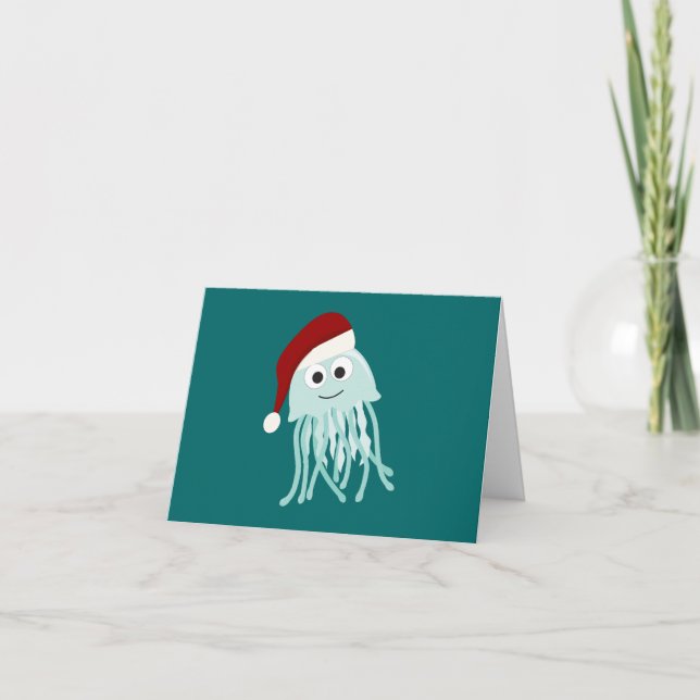 Tarjeta Festiva Navidades Jellyfish (Anverso)