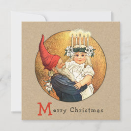 Tarjeta Festiva Navidades Jenny Nyström Tomte y Lucia CC1187