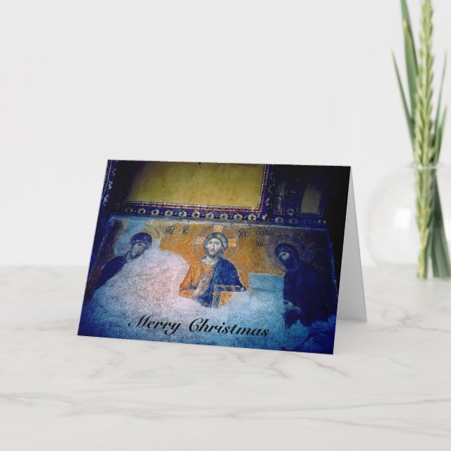 Tarjeta Festiva navidades jesus mural (Anverso)