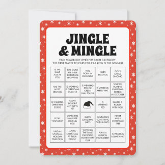 Tarjeta Festiva Navidades Jingle & Mingle Bingo Game