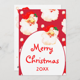 Tarjeta Festiva Navidades Jolly Santa Claus Merry Greeting