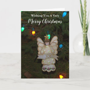 Tarjeta Festiva Navidades Joy Angel Tree Lights