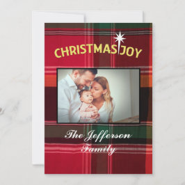 Tarjeta Festiva Navidades Joy Family Baby Photo Personalize