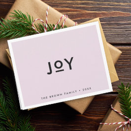 Tarjeta Festiva Navidades Joy | Lilac suave púrpura minimo simple