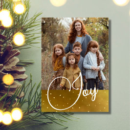 Tarjeta Festiva Navidades Joy Photo Gold