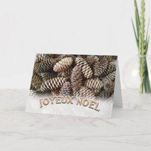 Tarjeta Festiva Navidades Joyeux Noel Holiday Pine Cone