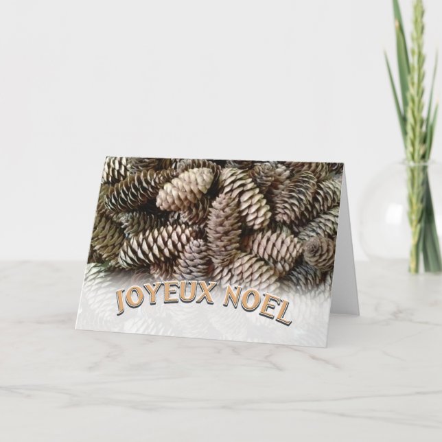 Tarjeta Festiva Navidades Joyeux Noel Holiday Pine Cone (Anverso)