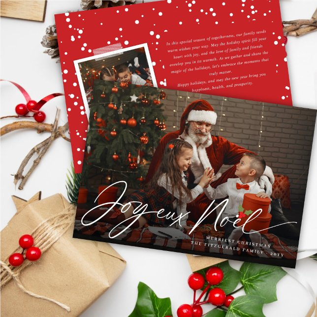 Tarjeta Festiva Navidades Joyeux Noel para escritura a mano (Subido por el creador)