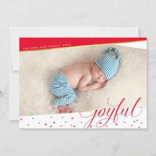 Tarjeta Festiva NAVIDADES JOYFUERTES FOTOGRAFÍA caligrafía moderna