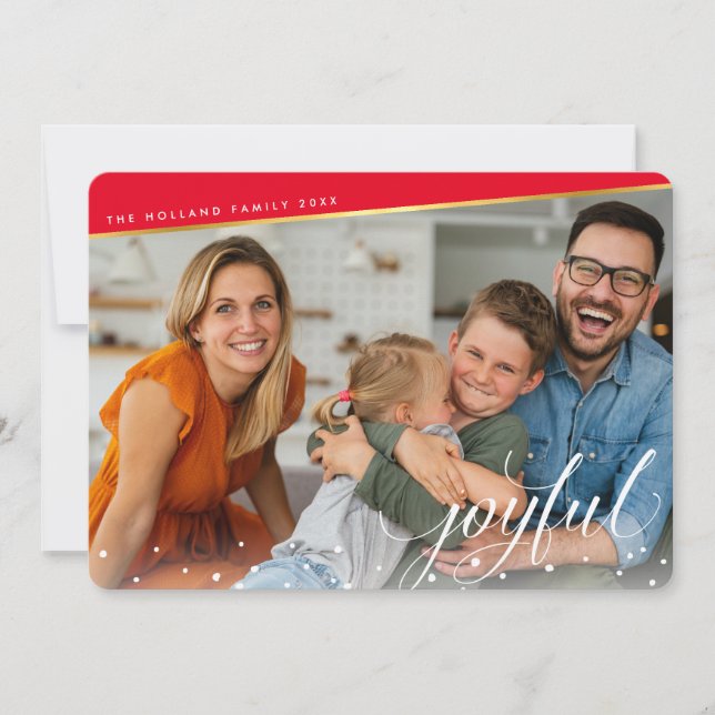 Tarjeta Festiva NAVIDADES JOYFUERTES FOTOGRAFÍA caligrafía moderna (Anverso)