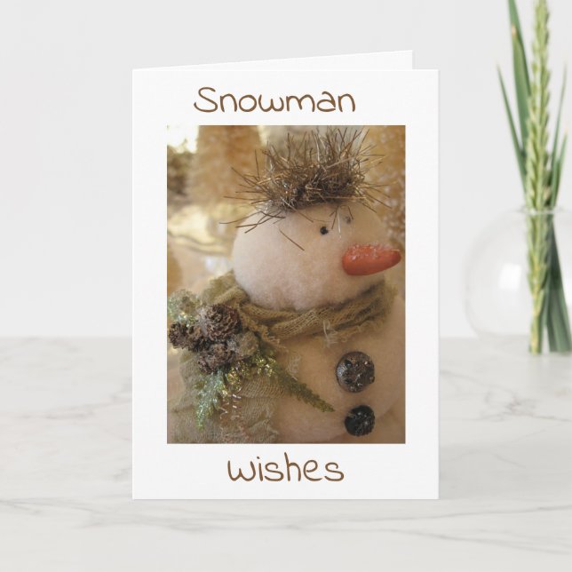 TARJETA FESTIVA NAVIDADES "KISSES" CON SNOWMAN "WISHES" ROMANCE (Anverso)