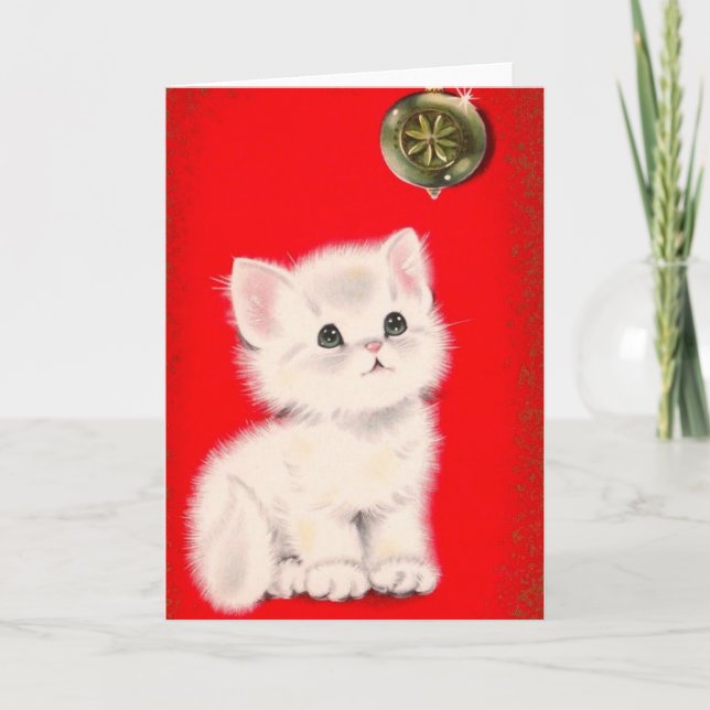 Tarjeta Festiva Navidades Kitten (Anverso)